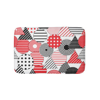 Vintage Abstract: Dots & Stripes Bath Mat