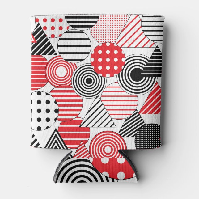 Vintage Abstract: Dots & Stripes Can Cooler (Front)
