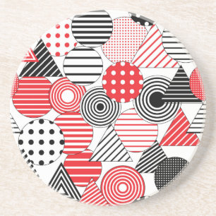 Vintage Abstract: Dots & Stripes Coaster