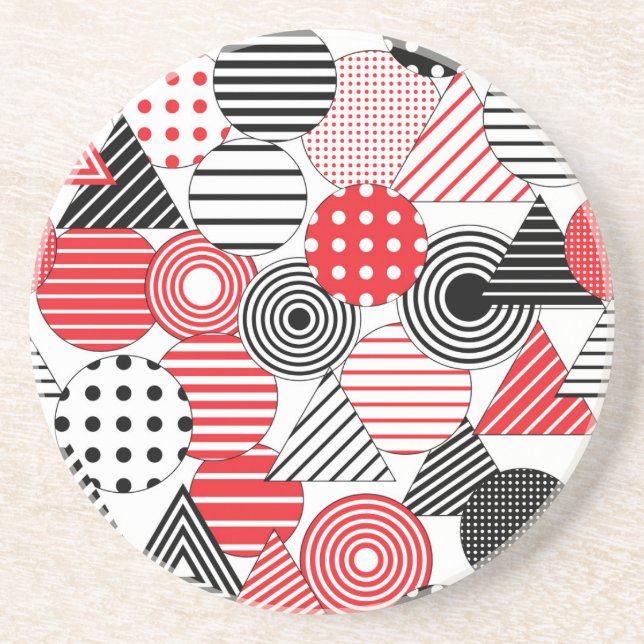 Vintage Abstract: Dots & Stripes Coaster (Front)