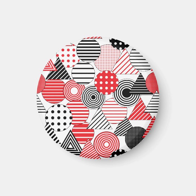 Vintage Abstract: Dots & Stripes Magnet (Front)