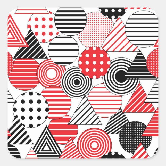 Vintage Abstract: Dots & Stripes Square Sticker (Front)