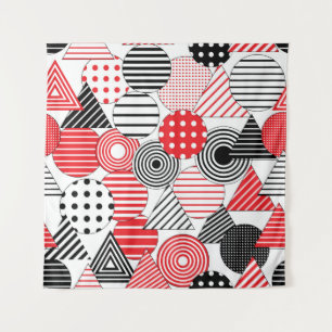 Vintage Abstract: Dots & Stripes Tapestry