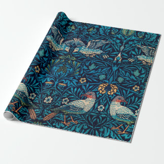 Vintage Abstract Floral Botanical & Bird Pattern Wrapping Paper
