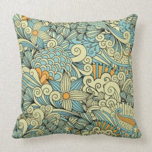 Vintage Abstract Floral Cushion