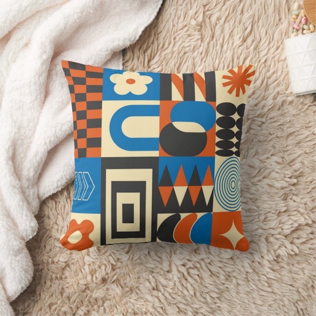 Vintage Abstract geometric art pattern  Cushion (Blanket)
