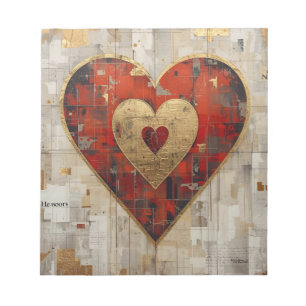 Vintage Abstract Hearts - Note Pad