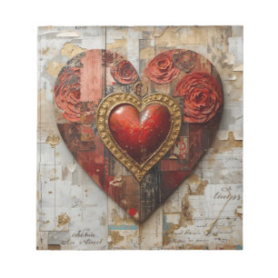 Vintage Abstract Hearts - Note Pad