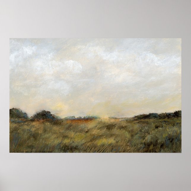 Vintage Abstract Landscape Impressionist Art Poster (Front)