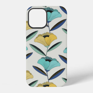 vintage abstract line-art floral illustration seam iPhone 12 case