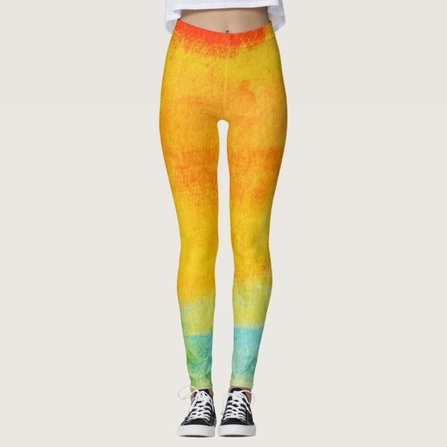 Vintage Abstract Painting Leggings (Front)