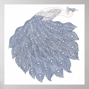 Vintage abstract peacock  poster
