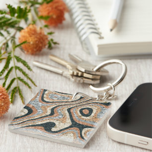 Vintage Abstract Quartz Stone Natural Key Ring
