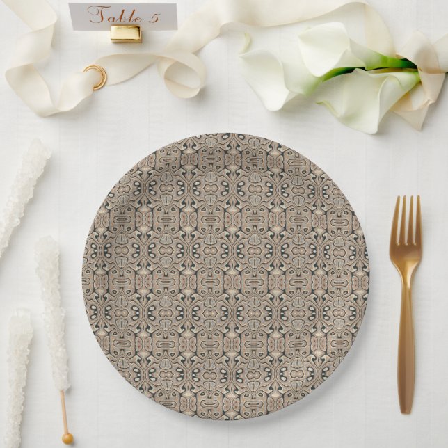Vintage Abstract Quartz Stone Natural Paper Plate (Wedding)