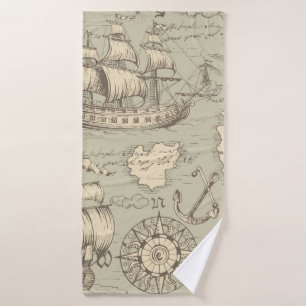 Vintage abstract seamless pattern on the theme of  bath towel