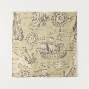 Vintage abstract seamless pattern on the theme of tapestry