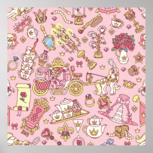 Vintage abstract seamless pattern. Simple Little P Poster