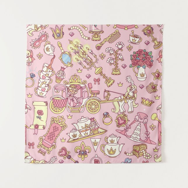 Vintage abstract seamless pattern. Simple Little P Tapestry (Front)