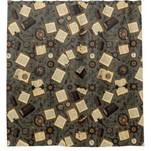 Vintage Academia Shower Curtain