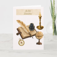 Vintage Academic German Invitation Card - Quill Bo