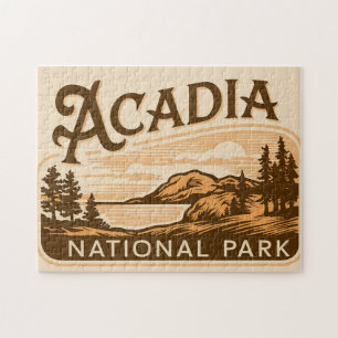 Vintage Acadia National Park Bar Harbor Jigsaw Puzzle