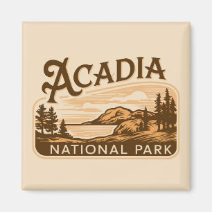 Vintage Acadia National Park Bar Harbor  Magnet