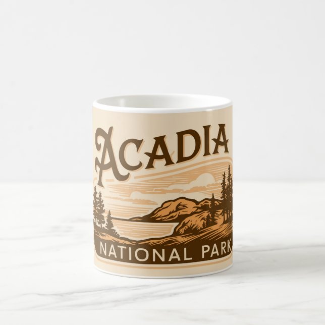 Vintage Acadia National Park Bar Harbour  Coffee Mug (Center)