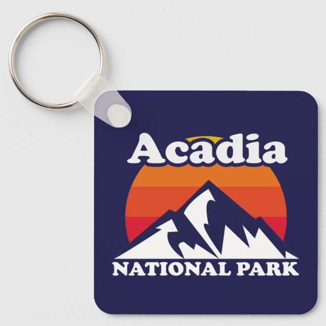 Vintage Acadia National Park Key Ring (Front)