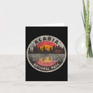 Vintage Acadia National Park Maine Camping Hiking Card