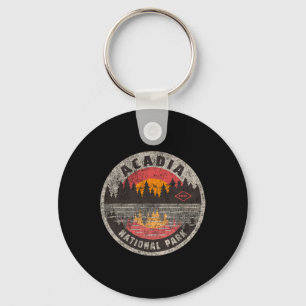 Vintage Acadia National Park Maine Camping Hiking  Key Ring