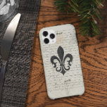 Vintage Accents French Ephemera Fleur De Lis iPhone 13 Case<br><div class="desc">Fleur De Lis (an abstract image of a lily,  and the three petals on top represent faith,  hope and charity) against a vintage French Ephemera Designer Phone Case.</div>