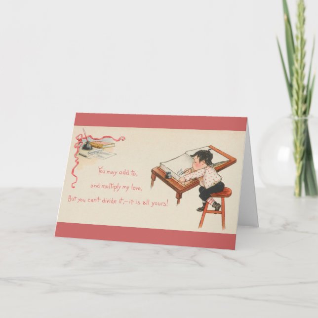 Vintage Accountant Valentine Greeting Card (Front)
