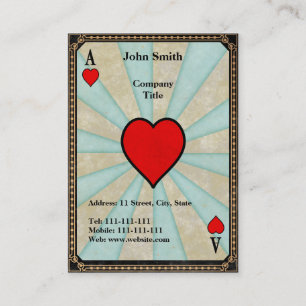 Vintage Ace of Hearts Business Card