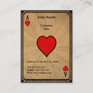 Vintage Ace of Hearts Business Card