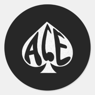 Vintage Ace Of Spades Texas Hold'em Playing Card Classic Round Sticker