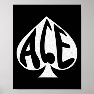 Vintage Ace Of Spades Texas Hold'em Playing Card Poster