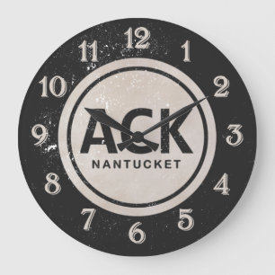 Vintage ACK Nantucket Massachusetts Beach Tag Large Clock