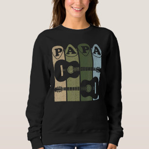 Vintage Acoustic Guitar Papa Pick Guitar Music Sweatshirt