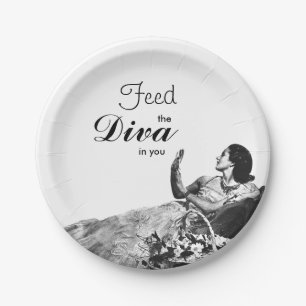 Vintage Ad “Feed the diva in you” Paper Plates
