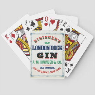 Vintage Ad For Bininger's Old London Dock Gin Playing Cards