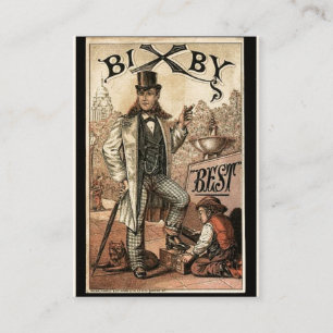 Vintage ad for Bixby Shoe Shine Business Card