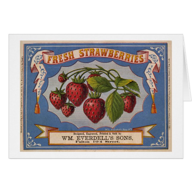 Vintage Ad for Fresh Strawberries circa 1868 (Front Horizontal)