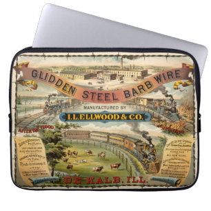 Vintage Ad For Glidden Steel Barb Wire Laptop Sleeve