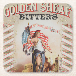 Vintage Ad For Golden Sheaf Bitters Square Paper Coaster