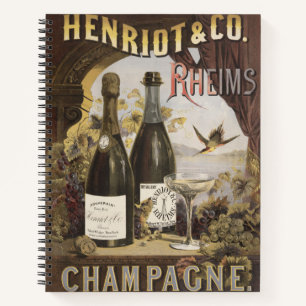 Vintage Ad For Henriot & Co. Rheims Champagne Notebook