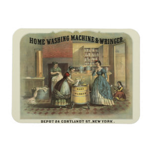 Vintage Ad For Home Washing Machine And Wringer. Magnet