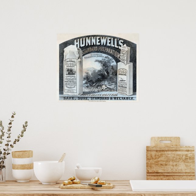 Vintage Ad For Hunnewells Standard Preparations Poster (Kitchen)