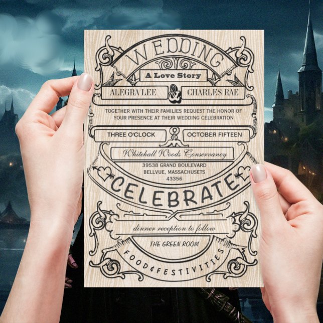 Vintage Ad Modern Typography Wedding Invitation (Creator Uploaded)