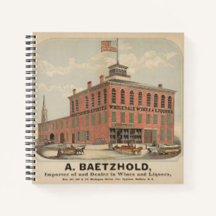 Vintage Ad Of August Baetzhold, Wines & Liquors Notebook