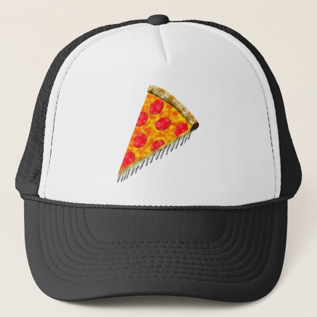 Vintage Ad Pizza Slice Trucker Hat (Front)